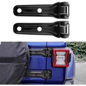 for Jeep Wrangler JL JLU Unlimited Sport Sahara Freedom Rubicon 2-Door and 4-Door 2018-2025 Accessories Rear Door Tailgate Hinge Cover Trim Exterior (Black)