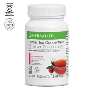 Herbalife Herbal Tea Concentrate Raspberry 1.8 oz - Gluten-Free Daily Hydration & Wellness Supplement with Green Tea Extract & Caffeine