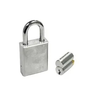 GMS P175 Rekeyable Security Lock Padlock, Hardware with Kwikset KW1 Keyway, 1-3/4 in Body, 1 in Shackle Length, US26D Satin Chrome Finish, OB Keying