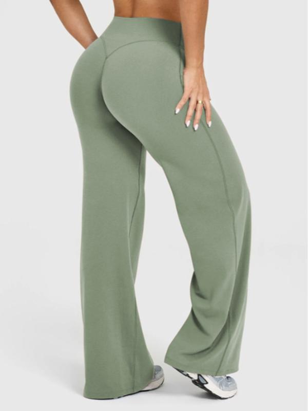 Women's High Waist Bell Bottoms Casual Flare Leg, Fall Winter Sporty Pants, Tummy Control Butt Lifting, High Elasticity Outdoor Casual Wear