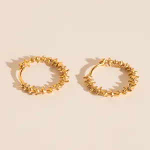 Spiky Huggie Hoop Earrings