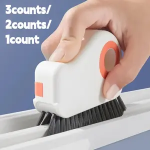 1/2/3counts Window Track Cleaning Brush, Removable Door & Window Sill Cleaner, Glass Corner Cleaner for Living Room Bedroom Kitchen Outdoor Use, Household Cleaning Tool