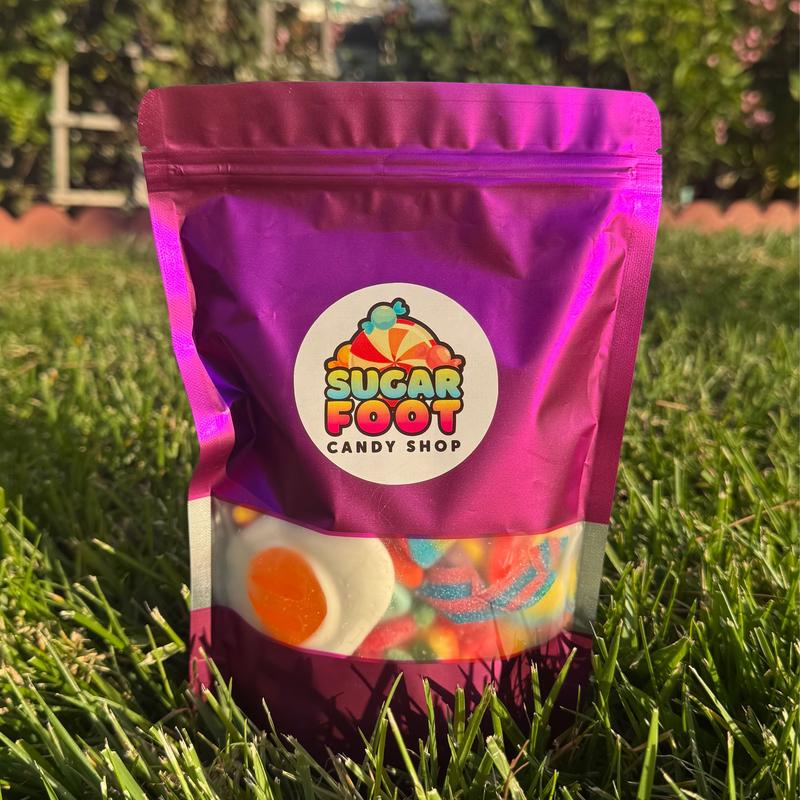 Sugarfoot Candy Shop 1 Pound Sour Belts Candy Mix Sweet & Sour Gummy Strips Watermelon Cotton Candy Strawberry Cherry Green Apple Mango Tropical Rainbow Pink Lemonade Berry Blue Blue Razz