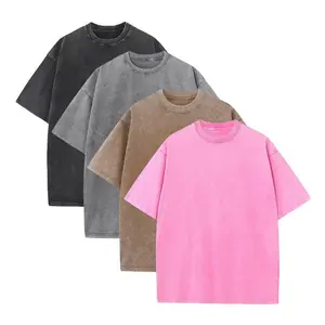 4PCS Men’s cotton T-shirts, oversized short sleeves, casual loose fit, solid basic tee tops