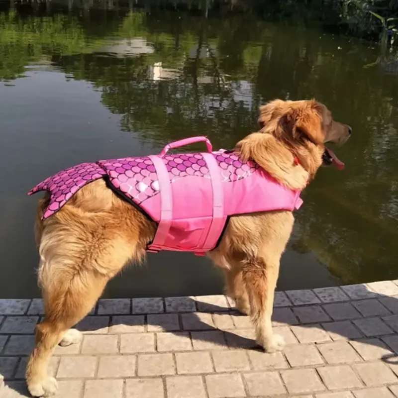 Shark Dog Life Jacket for Pets - Pink Shark Design, Enhanced Buoyancy, Adjustable Straps, Fun Look, Lightweight & Durable, Suitable for Small to Large Breeds