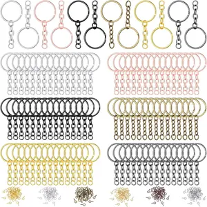 360 count  Bulk Key Chain Making Kit Including 90  Rings with Chain and Open Jump Rings Connectors 180 Small Screw Eye Pins Hooks for Crafts DIY  Making(25 mm,Mixed Color)
