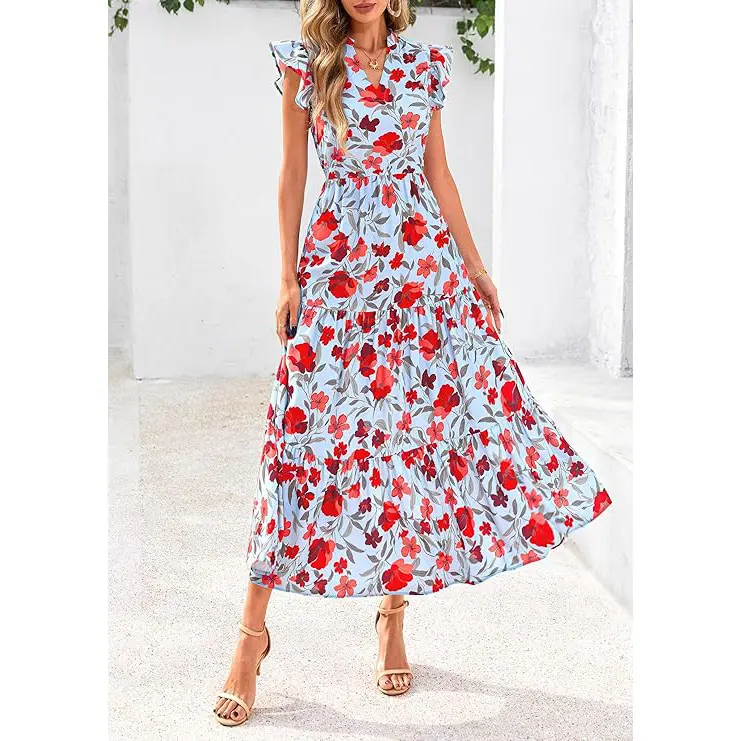 PrettyGarden Women's Summer Floral Midi Dress Cap Sleeve V Neck Ruffle Long Flowy Boho Casual Beach Vacation Dresses - TikTok Shop PrettyGarden Women's Summer Floral Midi Dress Cap Sleeve V Neck Ruffle Long Flowy Boho Casual Beach Vacation Dresses - TikTok Shop
