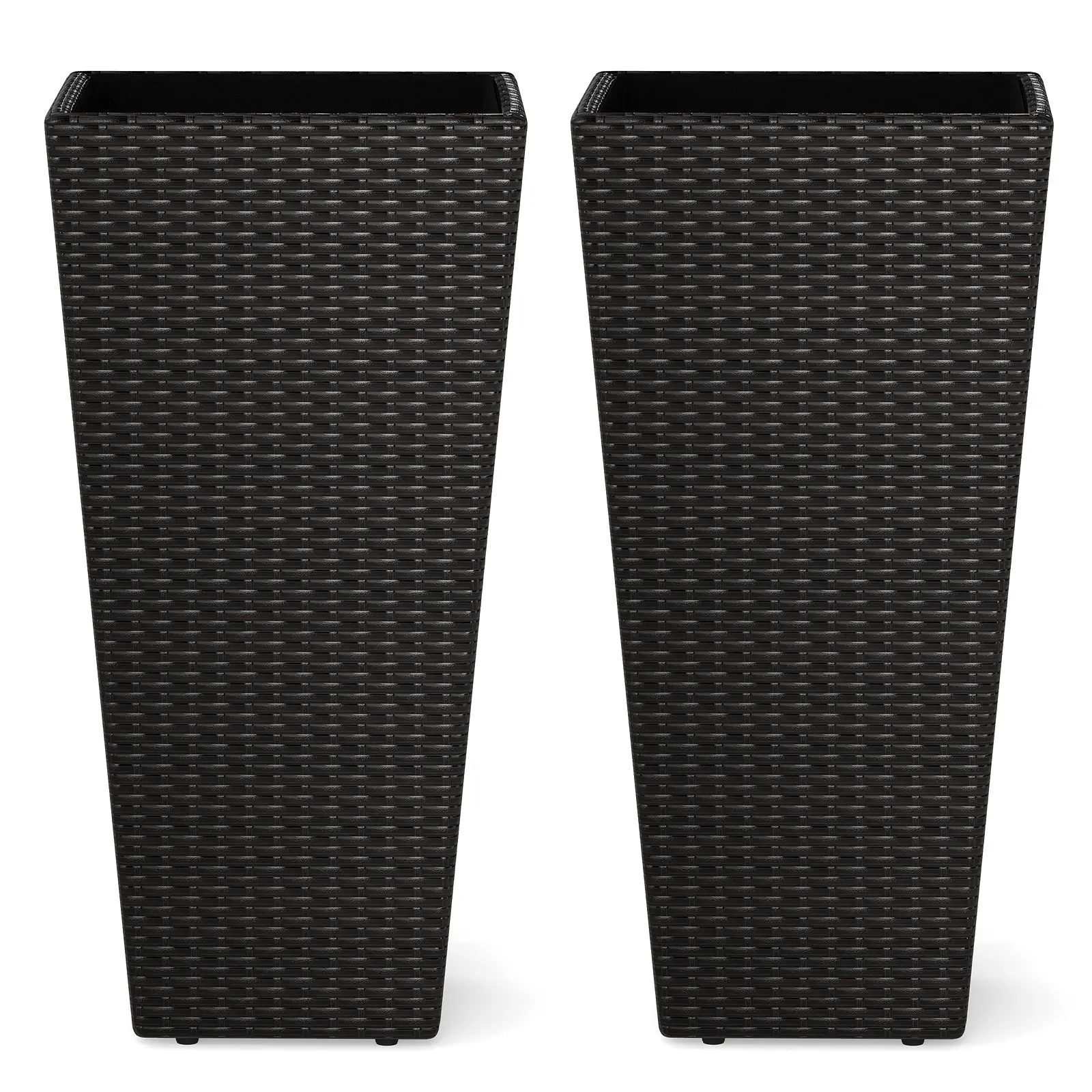 COSTWAY - 30 Inch Modern Decorative Planter Pots Set of 2 with Open-ended Base