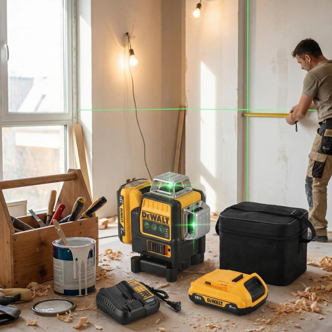 Dewalt DW089LG 3 Sides*360 Degree Vertical 12V Lithium Battery 12 Lines Laser Level Horizontal Green Meter Outdoor 2026