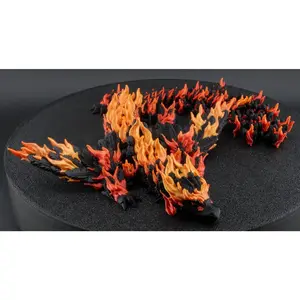 Phoenix Fire Dragon Figurine – Articulated Flame Dragon Sculpture – 3D Printed Fantasy Dragon Decor (9, 12, or 15 Inch)