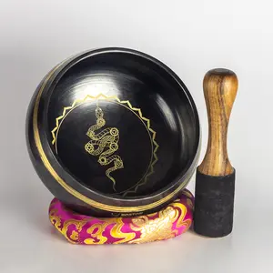 Tibetan Sound Bowls, The Kundalini Bowl 7 inches, Hand Itched,  Singing Bowl Healing therapy Meditation , Relaxation , mood calm tranquility  Relief from physical pain, tension, Mental Focus,  Relief of depression or anxiety, chakra cleansing, kundalini