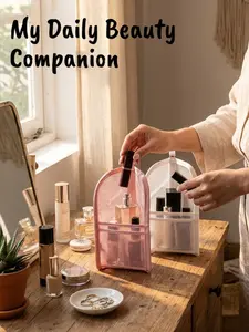 Portable Travel Toothbrush Holder Bag, Toothpaste Organizer, Makeup Brush & Lipstick Storage, Convenient Bathroom Essentials Kit