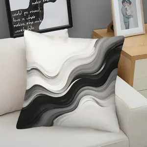 45x45cm 1PCS Abstract Fluid Ink Printed Throw Pillow, Soft Polyester Fabric, Fade Resistant, All Season Use, Zipper Closure, Suitable for Sofa, Living Room and Bedroom Decoration, Ideal Gift for Family and Friends
