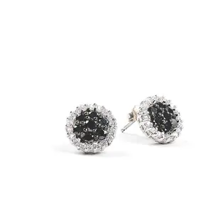 HALO Black Sapphire Stud Earrings