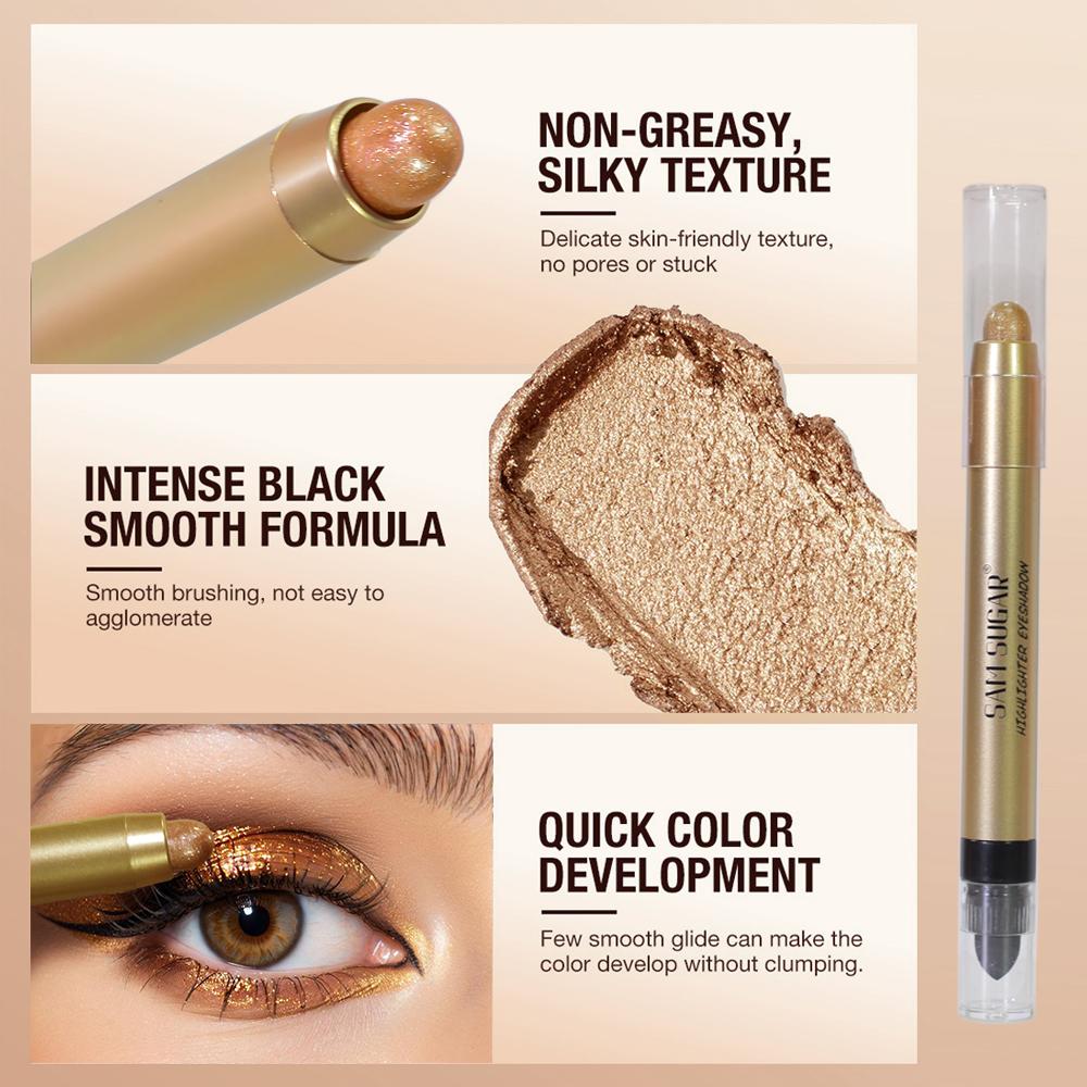 6-Color Double-Headed Eyeshadow Highlight Sticks Shimmer Creamy for Effortless Eye Makeup Touch-Ups Multifunctional & Portable