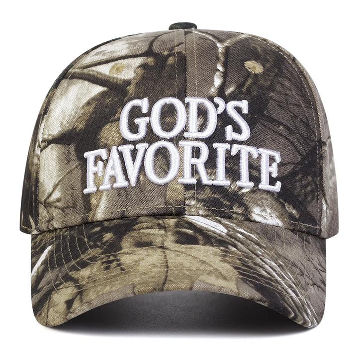 God's Favorite Camo Trucker Hat - Sun Protection, Adjustable Fit, Versatile for Outdoor Activities, Comfortable All-Day Wear