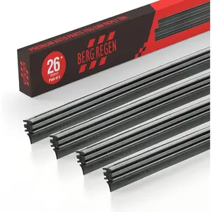 26 inch Frameless Adjustable Size Universal 4 PCs Refills Windshield Wiper Refills For Tesla,Toyota,Hyundai,Honda Front & Rear Windshield Wiper Blades Rubber Strips