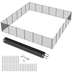 Swimming Pool Fence for Inground Pools, Safety Fencing with Stainless Steel Legs  for Backyard, Garden, Easy DIY Installation, Black