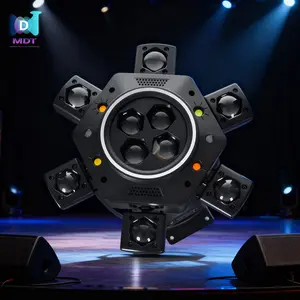 MDT LED Moving Head Light with 6 Arms Mixed Effects DMX-512 Sound Activated for Party Disco KTV Wedding Club Stage Lighting