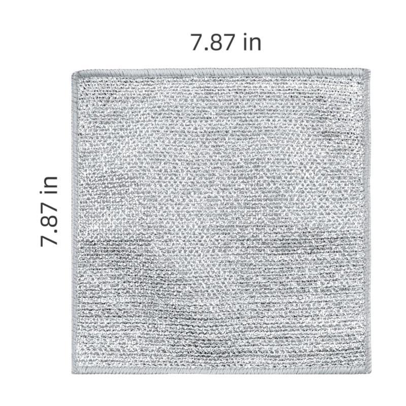 Advanced Stainless Steel Cloth 20PCS Heavy-Duty Scratch Pad for Pots Pans Sinks Kitchens Bathrooms Reusable Rust Proof Safe Cleaning Silver Efficiently Stain Removal