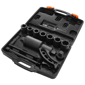 Torque Multiplier, 1 Inch Drive Lug Nut Wrench/Multiplier Heavy Duty Torque Multiplier Wrench Set, 1:58 4800N.m Lug Nut Remover, Includes 8 Sockets (24-38mm) and Storage Case