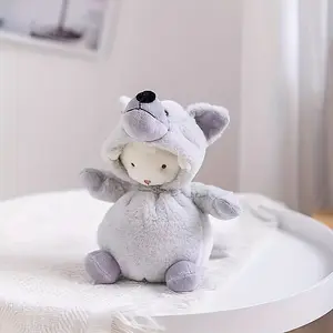 Wolf-Skinned Lamb Plush Toy - Cute Cartoon Wolf & Rabbit Design, Soft Interactive Game Companion for All Ages, Perfect Halloween Christmas New Year Gift for Family &, Wolf Plush Toy, Playful Design, Durable Plush