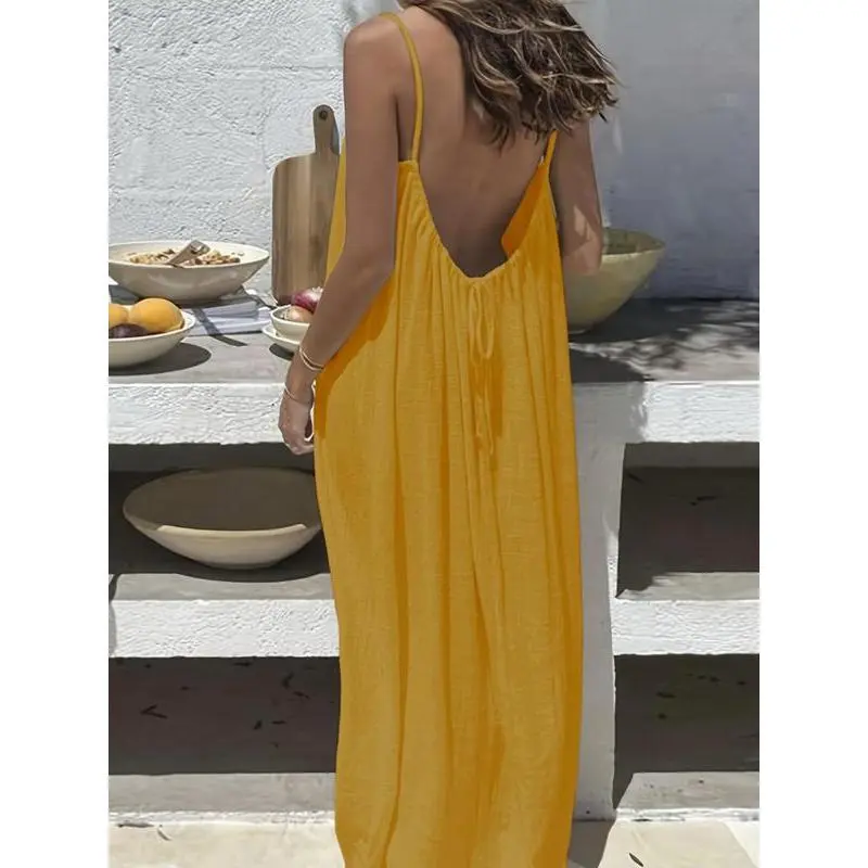 rope strap a-line maxi dress SPAGHETTI STRAP POLY CREPE MAXI DRESS | CULT MIA