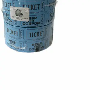 Raffle Tickets Roll, 1000-Count Double Stub, 50/50 Split for Fundraisers, Blue (1071)