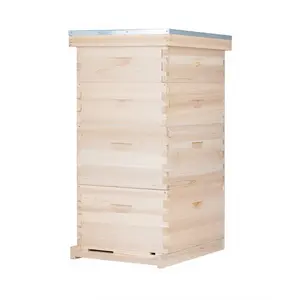BeeCastle 10 Frame Langstroth Bee Hive, Beehive Starter Kit for Beginners with Beehive Frames and Waxed Foundation