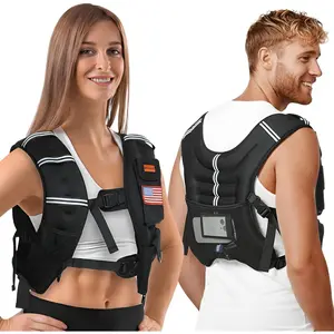Weighted Vest for Woman and Men, 8lbs/12lbs/16lbs/20lbs/30lbs/40lbs Odorless Adjustable Straps Size Walking Vest,Running Vest with Underarm Buckle, Breathable Mesh Shoulder Pain Relief, Strength Training HIIT
