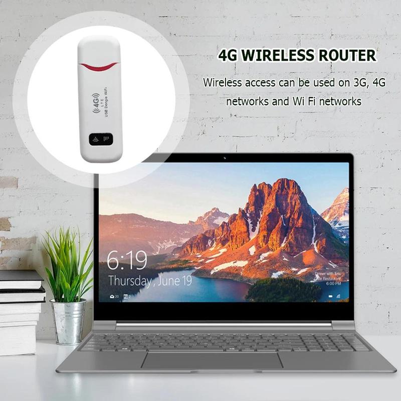 4G LTE Wireless USB Dongle Mobile Broadband 150Mbps Modem Stick 4G Sim Card Wireless Router Home Office Wireless WiFi Adapter Portable Device connect Hotspot Triple-Play Prepaid SIM Card slot Dual Network SmartSim Data Card