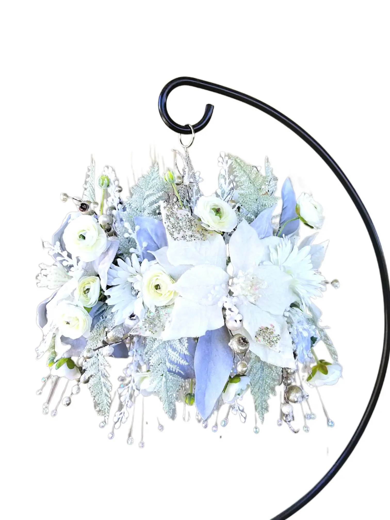Winter Floral Hanging Crystal Chandelier