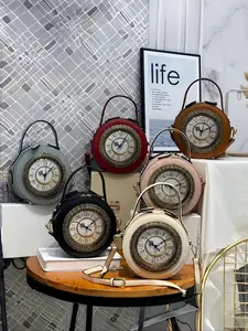 Women's Retro Creative Clock Bag Shoulder Crossbody Phone Wallet Purse, Unique Fun Design Handbag for Christmas Gift
