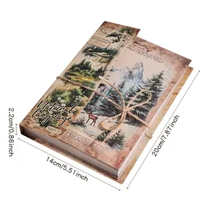 160 sheets Vintage Natural Scenery Non-sticky Scrapbook Paper Pack Large Size 160 Different Patterns Decorative Background Junk Material Paper For DIY Craft Notebook Planner Journaling