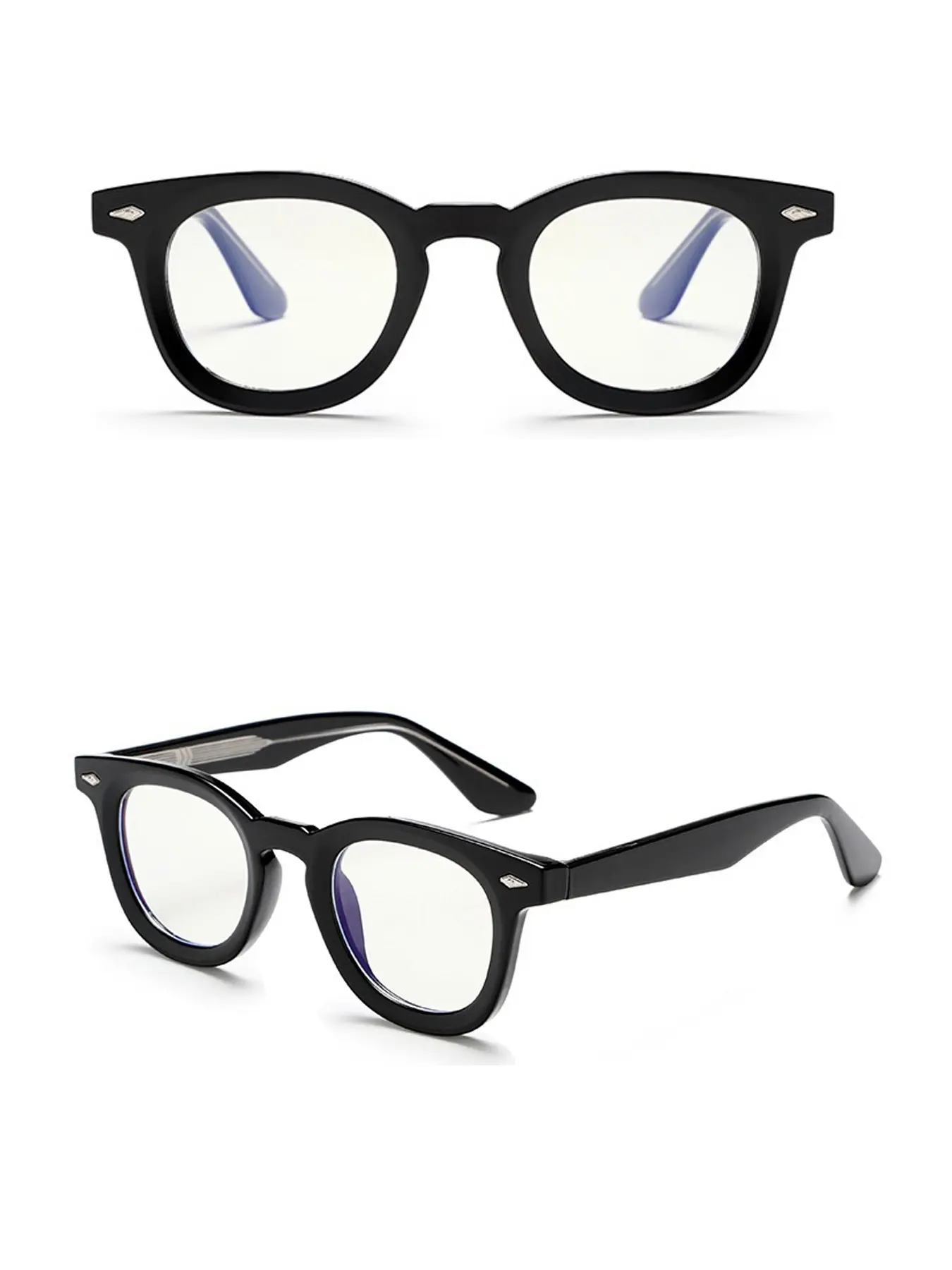 Fashion Eyeglasses Frame Korean Style Tr90 Frame Blue Light Blocking Glasses Unisex Casual Decorative Lens All Seasons