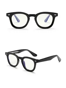 Fashion Eyeglasses Frame Korean Style Tr90 Frame Blue Light Blocking Glasses Unisex Casual Decorative Lens All Seasons