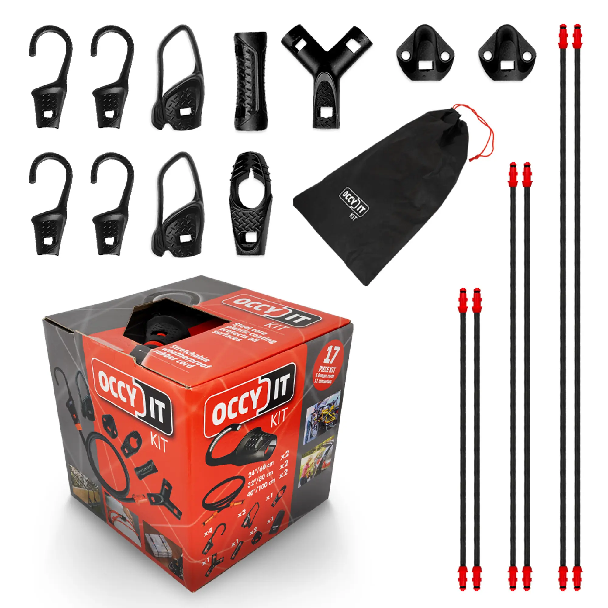 FixMaster | OCCY-IT Modular Bungee System - All-in-1 Adjustable Tie-Down Kit for Trucks, Home Storage, Outdoor Gear - Durable Tie-Downs for DIY Projects, Logistics