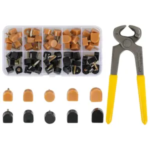 30 Pairs Women's High Heel Shoes Replacement Tips Pin, Round and Square Heel Repair Caps with 6" Heel Pliers for Repairing Shoes