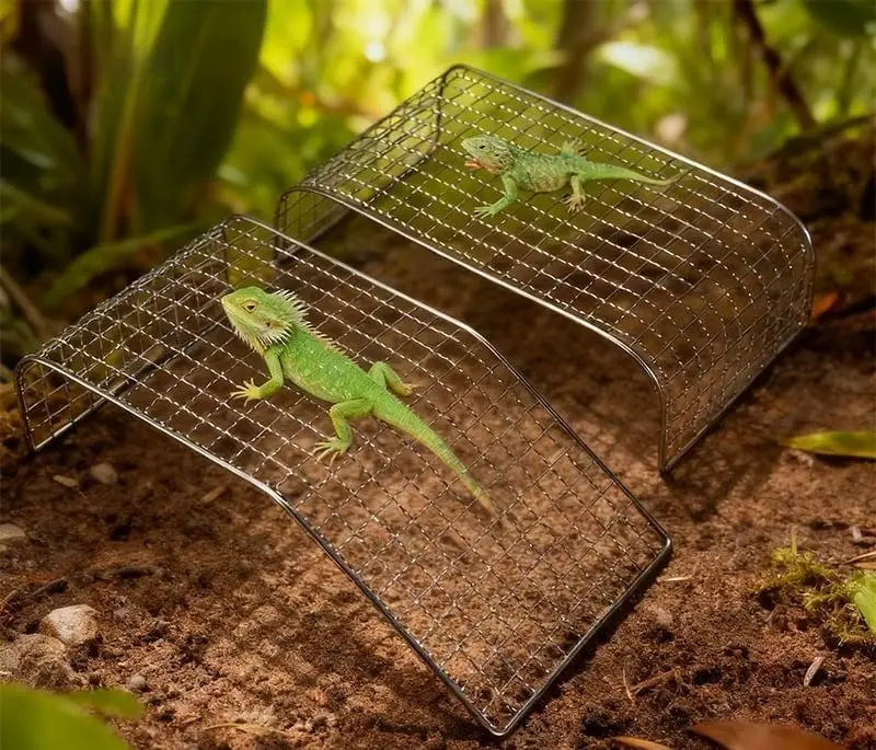 Reptile Cooling Platform, Rapid Cooling Metal Mesh Habitat Platform for Bearded Dragons, Lizards, Snakes & Tortoises, Chew-Proof Durable Construction, Versatile for Terrariums & Enclosures