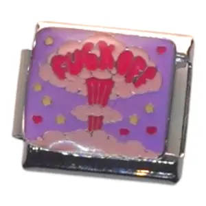 Bold Explosion Purple Silver Italian Charm