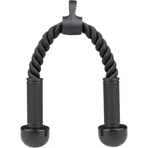 Tricep Rope  Attachment for Gym Rope Pull-Down Attachment with Rubber Handles Exercise Machine Attachments Pulley System