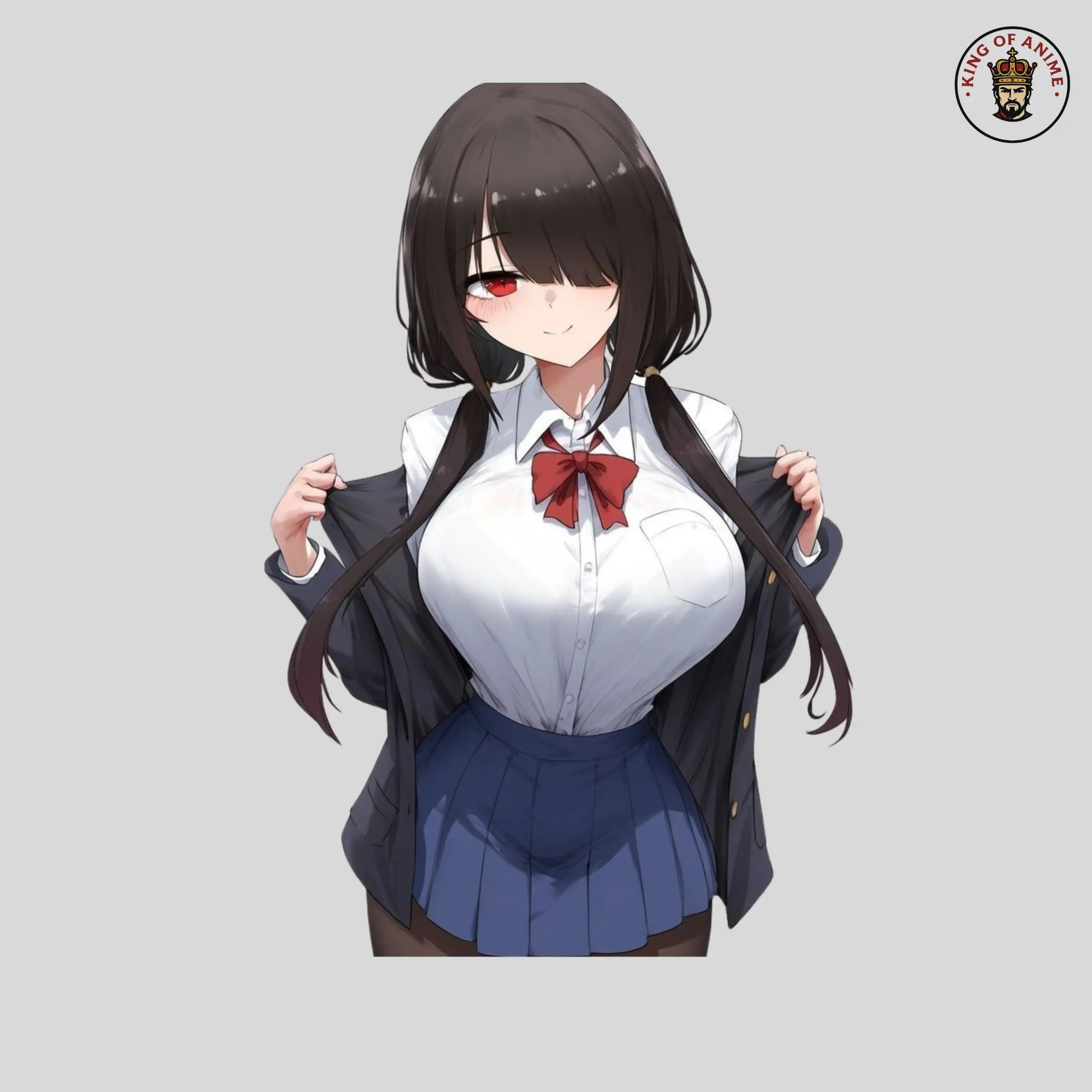 Kurumi-Inspired Anime Girl Sticker, Kurumi Anime Waifu, Kurumi Stylish School Uniform Vinyl Sticker