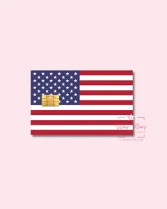 UVDTF Permanent Debit Card Decal - United States Flag