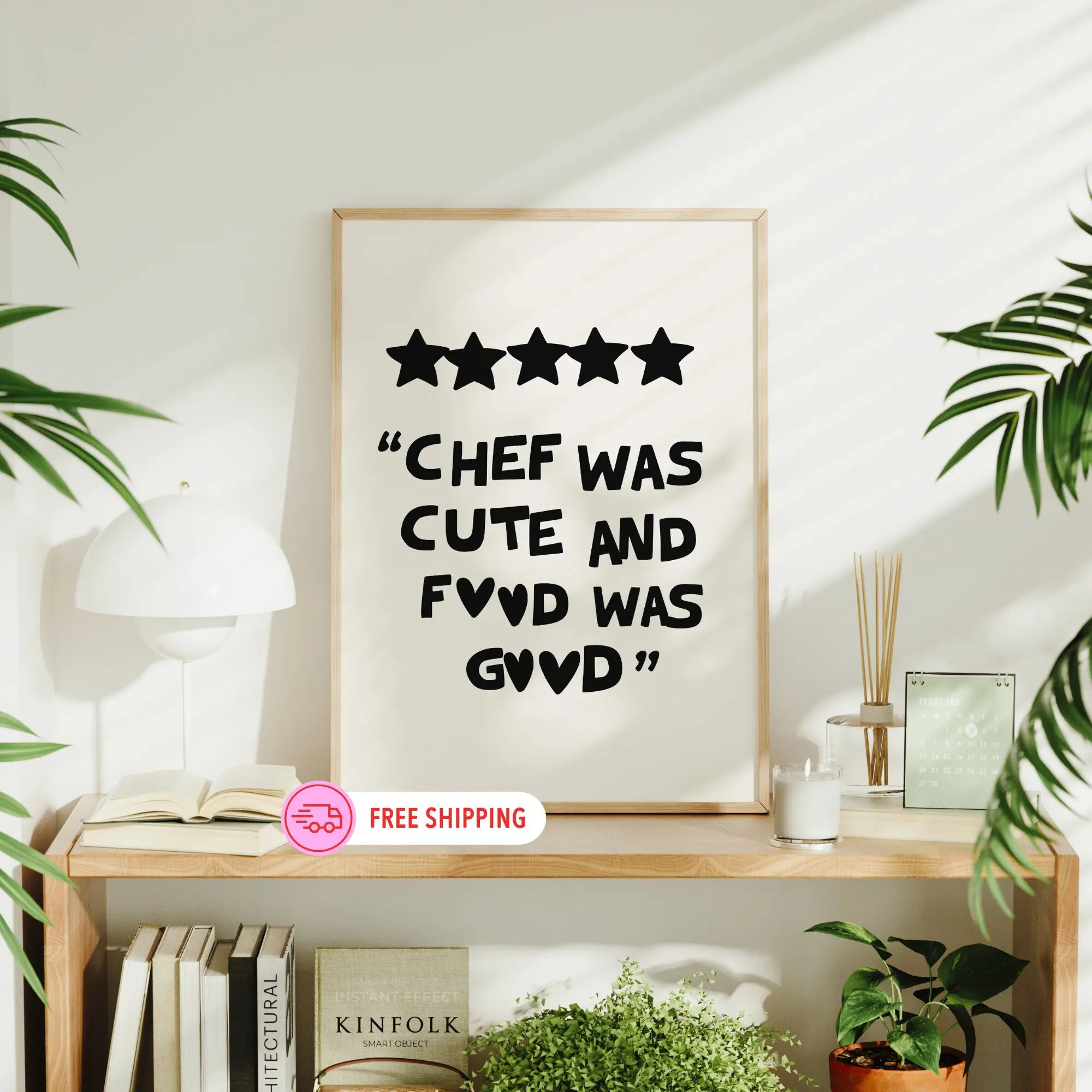 Kitchen Decor Wall Art Prints Chef Was Cute Print Trendy Poster Prints Shipped (Unframed) Neutral Wall Art Kitchen Wall Art Black White
