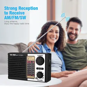 Portable Solar Emergency Radio MP3 Player High-Quality Digital Sound, FM/AM & Shortwave Reception, Rechargeable, Ultra-Portable Design Charging Button