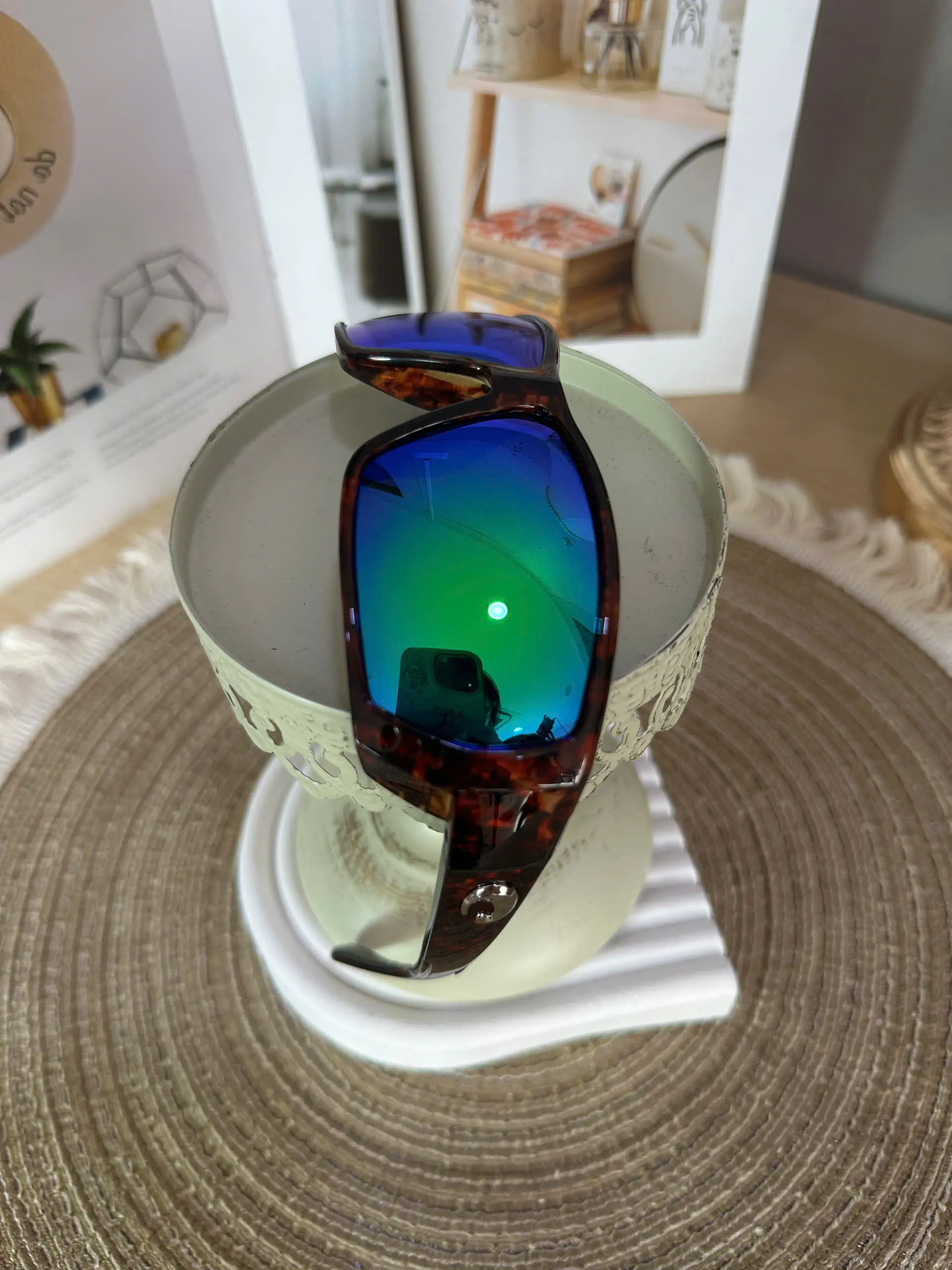 Costa Del Mar Polarized Sunglasses Tortoise Frame Green Mirror Lens New In Box
