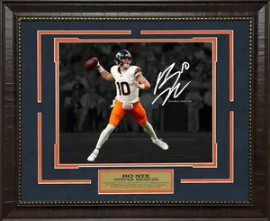 Bo Nix - Denver Broncos -NO Frame with Facsimile