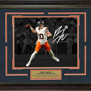 Bo Nix - Denver Broncos -NO Frame with Facsimile