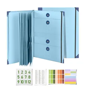 Accordion File Organizer with Manila Pockets, Document Folder for Passports, Birth Certificates & Important Papers, Ideal for Office & Home Storage