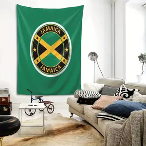 Large Tapestry Featuring The Jamaican Coat of Arms, a Stylish And Durable Polyester Wall Decoration - a Versatile Piece of Art in Soft Beige, Suitable for Bedrooms And Living Rooms, Perfect for Both Indoor And Outdoor Use